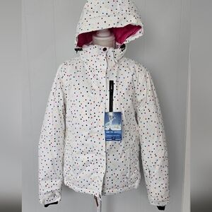 Women's White Polka Dot Ski Jacket